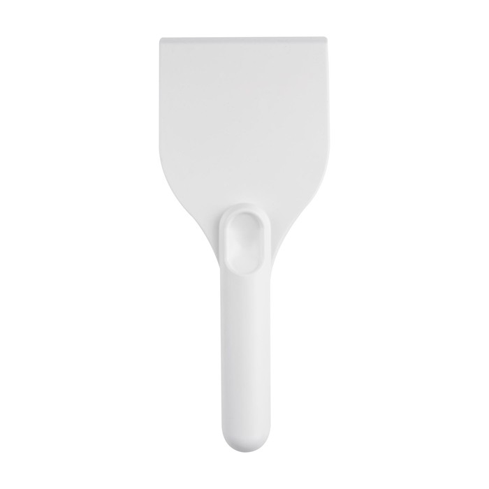 Raspador de hielo grande de plástico reciclado con mango color blanco segunda vista frontal