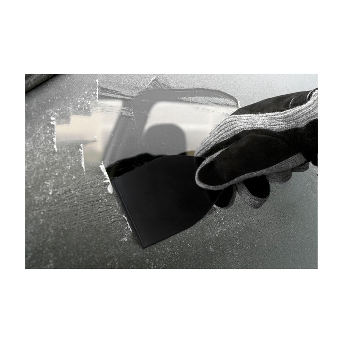 Raspador de hielo grande de plástico reciclado con mango color negro segunda vista