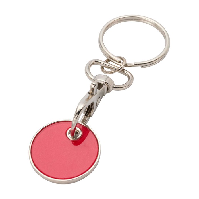 Llavero metálico con moneda para carro en distintos colores color rojo Llavero metálico con moneda para carro en distintos colores color rojo