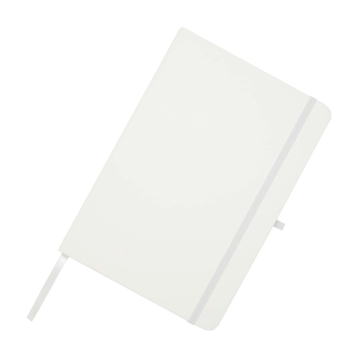 Libreta de papel reciclado con tapa dura A5 hojas a rayas color blanco vista detalle 1