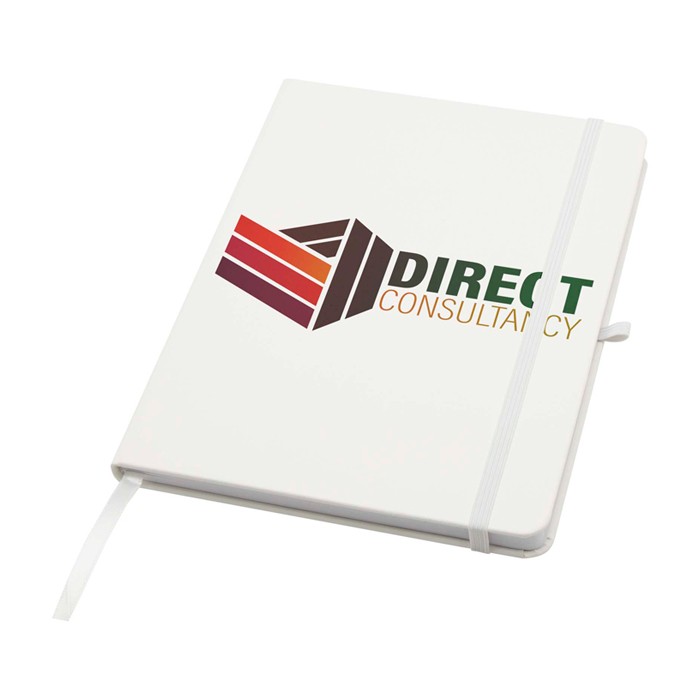 Libreta de papel reciclado con tapa dura A5 hojas a rayas color blanco