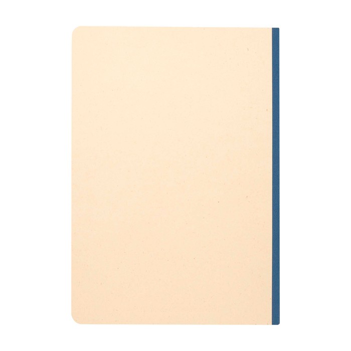 Cuaderno de tapa blanda de caña de azúcar y RPET A5 hojas a rayas color azul marino segunda vista trasera