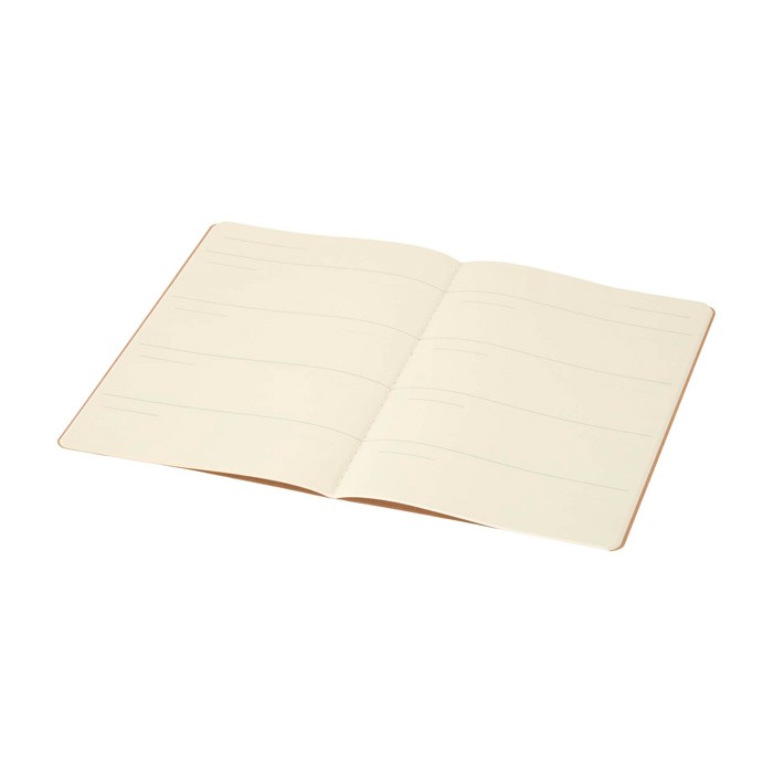 Cuaderno de tipo agenda de papel kraft con lomo cosido A5 color natural segunda vista