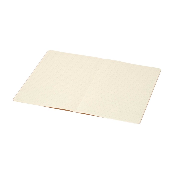 Libreta con tapa de cartón kraft y lomo cosido A5 hojas punteadas color natural segunda vista