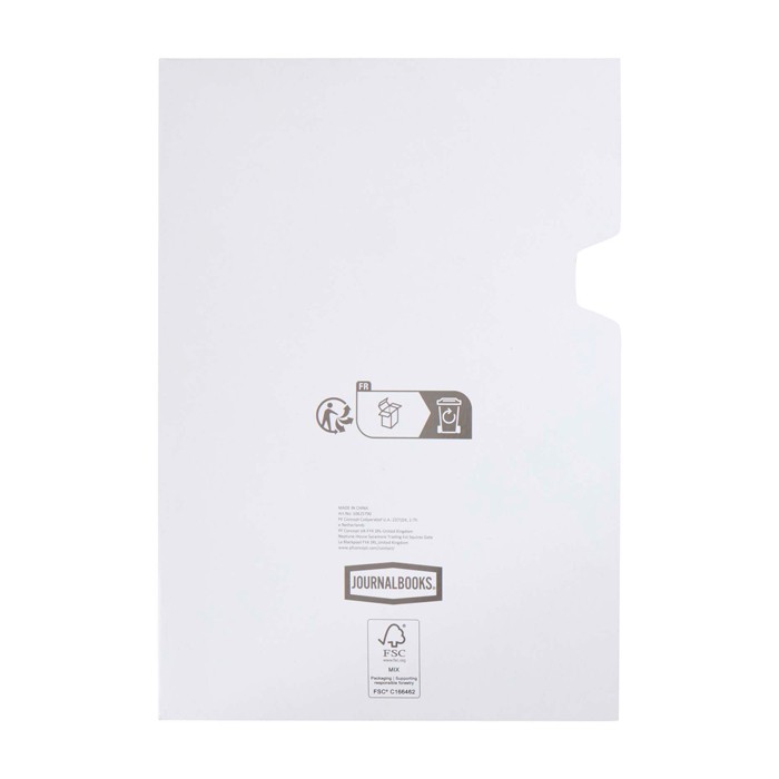 Cuaderno de tapa dura de plástico reciclado con agenda diaria A5 color negro segunda vista con caja