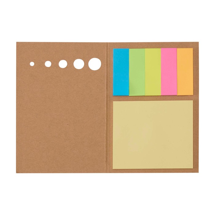 Marcapáginas de madera con notas adhesivas equeñas y grandes color natural segunda vista Marcapáginas de madera con notas adhesivas equeñas y grandes color natural segunda vista