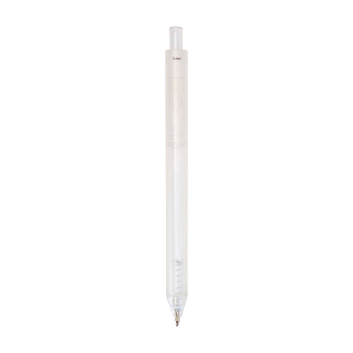 Libreta de plástico reciclado con bolígrafo con soporte tinta azul color blanco tercera vista trasera Libreta de plástico reciclado con bolígrafo con soporte tinta azul color blanco tercera vista trasera