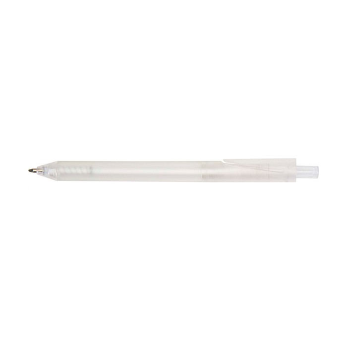 Libreta de plástico reciclado con bolígrafo con soporte tinta azul color blanco tercera vista frontal Libreta de plástico reciclado con bolígrafo con soporte tinta azul color blanco tercera vista frontal
