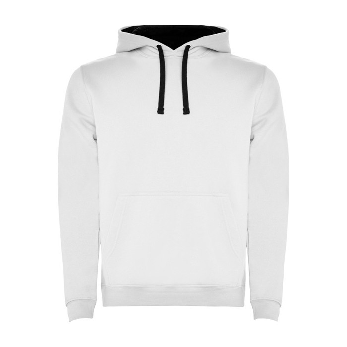 Sudadera de algodón y poliéster 280 g/m2 Roly Direct Urban color blanco/azul segunda vista