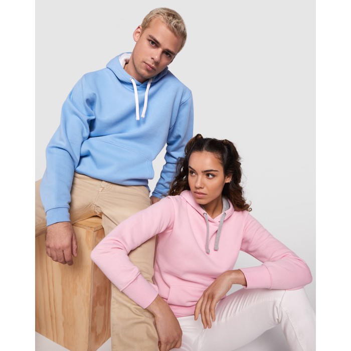 Sudadera de algodón y poliéster 280 g/m2 Roly Direct Urban color blanco tercera vista de uso