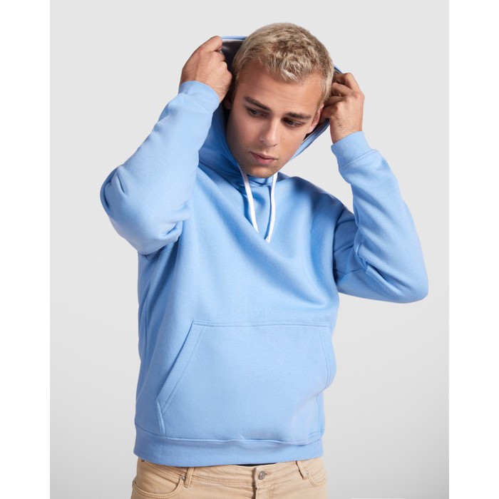 Sudadera de algodón y poliéster 280 g/m2 Roly Direct Urban color blanco cuarta vista de uso