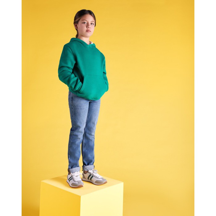 Sudadera de algodón y poliéster 280 g/m2 Roly Direct Urban color turquesa segunda vista de uso