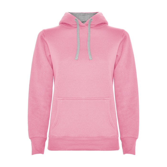 Sudadera de algodón y poliéster slim fit para mujer 280 g/m2 Roly Direct Urban color rosa claro segunda vista Sudadera de algodón y poliéster slim fit para mujer 280 g/m2 Roly Direct Urban color rosa claro segunda vista