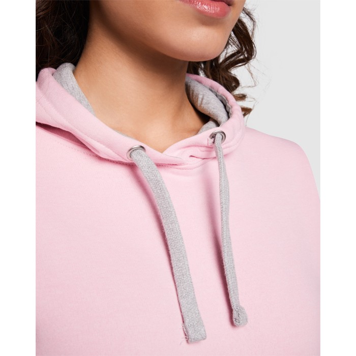 Sudadera de algodón y poliéster slim fit para mujer 280 g/m2 Roly Direct Urban color rosa claro vista detalle 1 Sudadera de algodón y poliéster slim fit para mujer 280 g/m2 Roly Direct Urban color rosa claro vista detalle 1