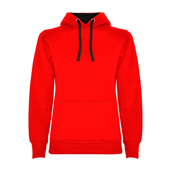 Sudadera de algodón y poliéster slim fit para mujer 280 g/m2 Roly Direct Urban color rojo desaturado segunda vista Sudadera de algodón y poliéster slim fit para mujer 280 g/m2 Roly Direct Urban color rojo desaturado segunda vista