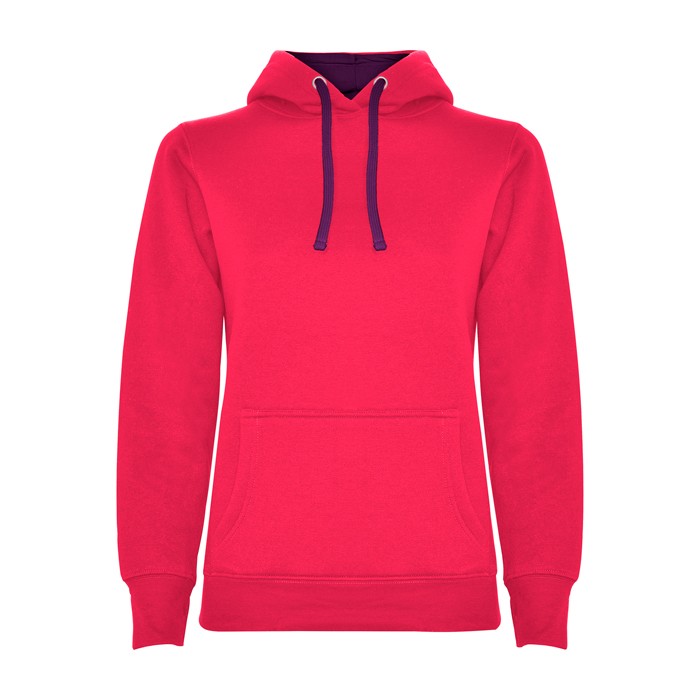 Sudadera de algodón y poliéster slim fit para mujer 280 g/m2 Roly Direct Urban color fucsia segunda vista Sudadera de algodón y poliéster slim fit para mujer 280 g/m2 Roly Direct Urban color fucsia segunda vista