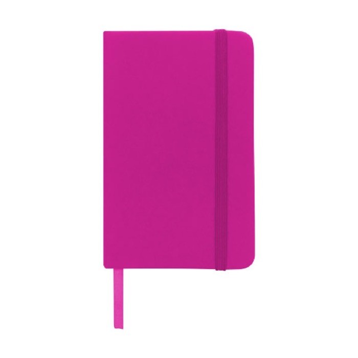 Cuadernos de bolsillo barato en color vivo A6 hojas a rayas Notes color fucsia segunda vista frontal