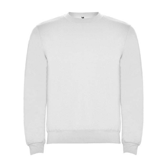 Jersey de algodón y poliéster con puños canalé 280 g/m2 Roly Direct Clasica color blanco segunda vista