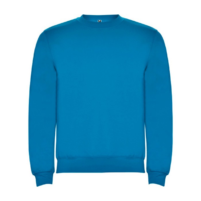 Jersey de algodón y poliéster con puños canalé 280 g/m2 Roly Direct Clasica color azul cian segunda vista