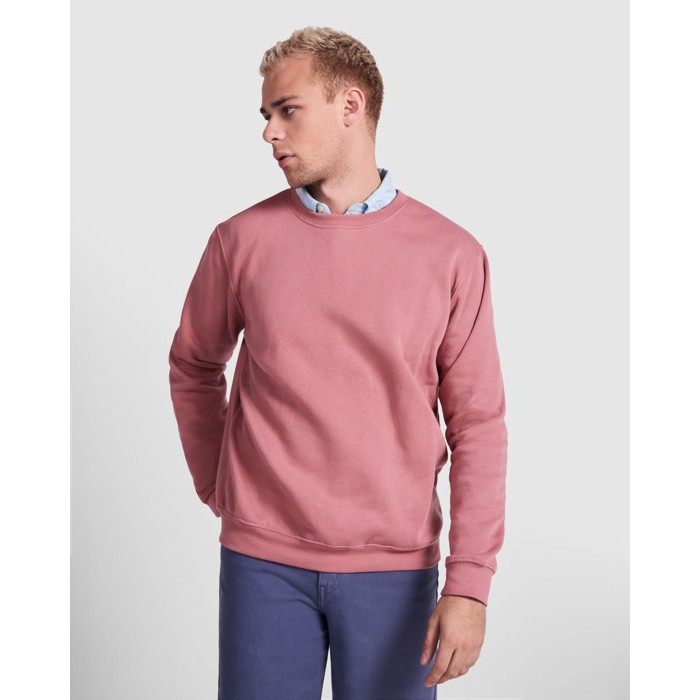 Jersey de algodón y poliéster con puños canalé 280 g/m2 Roly Direct Clasica color blanco primera vista de uso