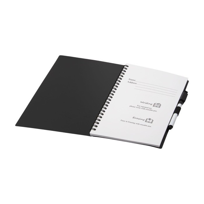 Libreta sostenible borrable color negro tercera vista Libreta sostenible borrable color negro tercera vista