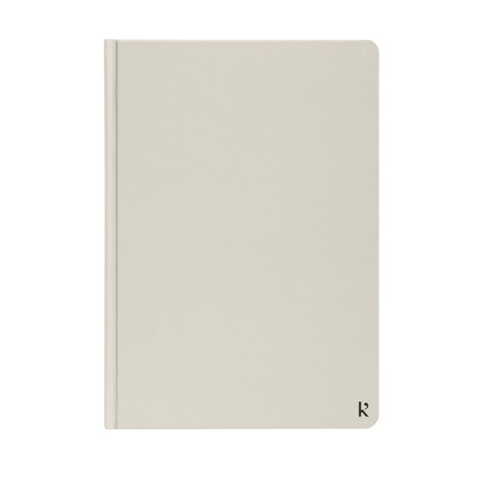 Cuaderno de tapa dura papel impermeable color blanco roto segunda vista frontal Cuaderno de tapa dura papel impermeable color blanco roto segunda vista frontal
