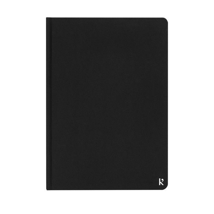 Cuaderno de tapa dura papel impermeable color negro segunda vista frontal Cuaderno de tapa dura papel impermeable color negro segunda vista frontal