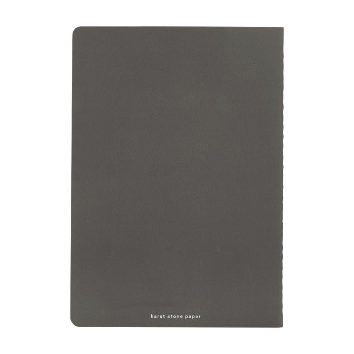 Set de cuadernos A5 papel de piedra color gris oscuro segunda vista trasera Set de cuadernos A5 papel de piedra color gris oscuro segunda vista trasera