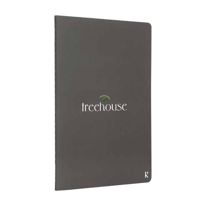 Set de cuadernos A5 papel de piedra color gris oscuro vista impresión tampografía Set de cuadernos A5 papel de piedra color gris oscuro vista impresión tampografía