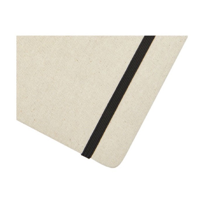 Libreta de algodón orgánico con tapa dura B6 hojas a rayas color natural vista detalle 1