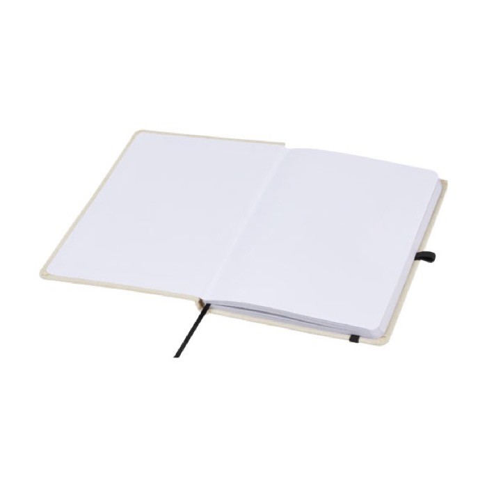 Libreta de algodón orgánico con tapa dura B6 hojas a rayas color natural tercera vista