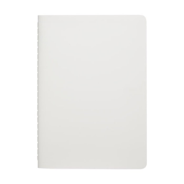 Cuaderno de papel piedra resistente al agua B6 con hojas a rayas color blanco segunda vista frontal Cuaderno de papel piedra resistente al agua B6 con hojas a rayas color blanco segunda vista frontal