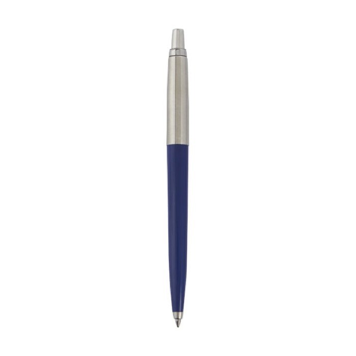 Bolígrafo reciclado elegante con carga de tinta azul Parker Jotter color azul marino segunda vista trasera
