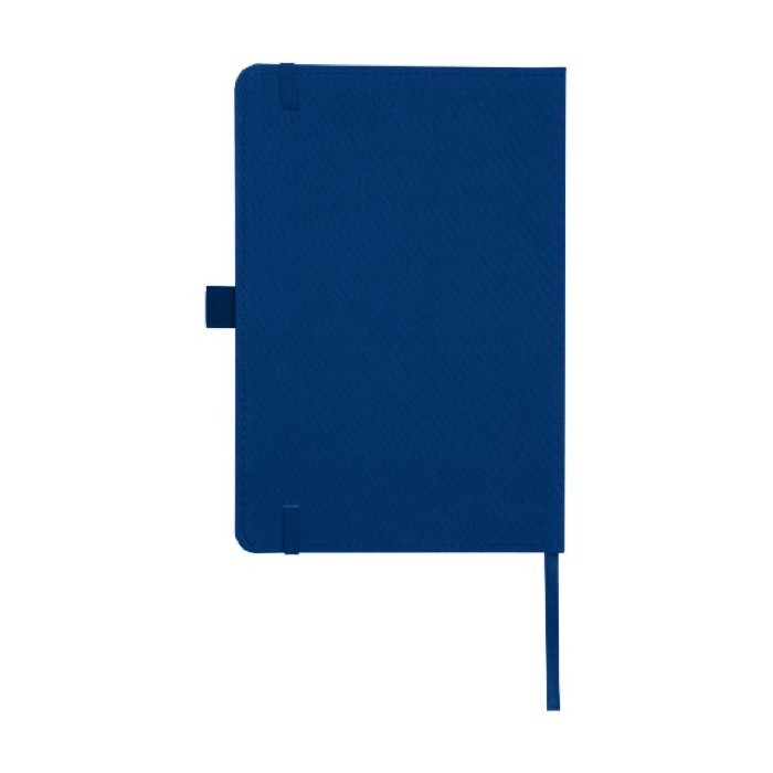 Libreta de plástico reciclado del océano A5 hojas a rayas color azul marino segunda vista trasera Libreta de plástico reciclado del océano A5 hojas a rayas color azul marino segunda vista trasera