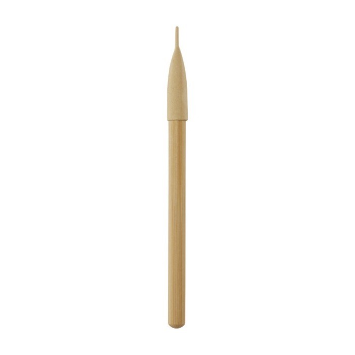 Bolígrafo de bambú sin tinta con punta de grafito negro color natural vista lateral Bolígrafo de bambú sin tinta con punta de grafito negro color natural vista lateral