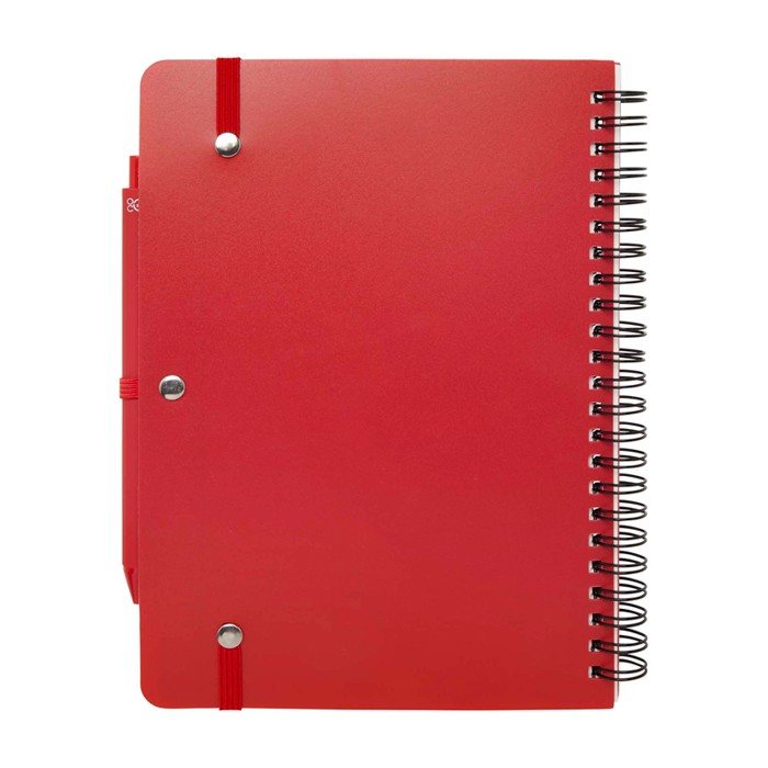 Cuaderno de tapa dura de plástico reciclado A5 hojas a rayas segunda vista trasera Cuaderno de tapa dura de plástico reciclado A5 hojas a rayas segunda vista trasera