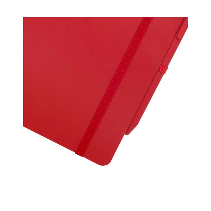 Cuaderno de tapa dura de plástico reciclado A5 hojas a rayas vista detalle 1 Cuaderno de tapa dura de plástico reciclado A5 hojas a rayas vista detalle 1