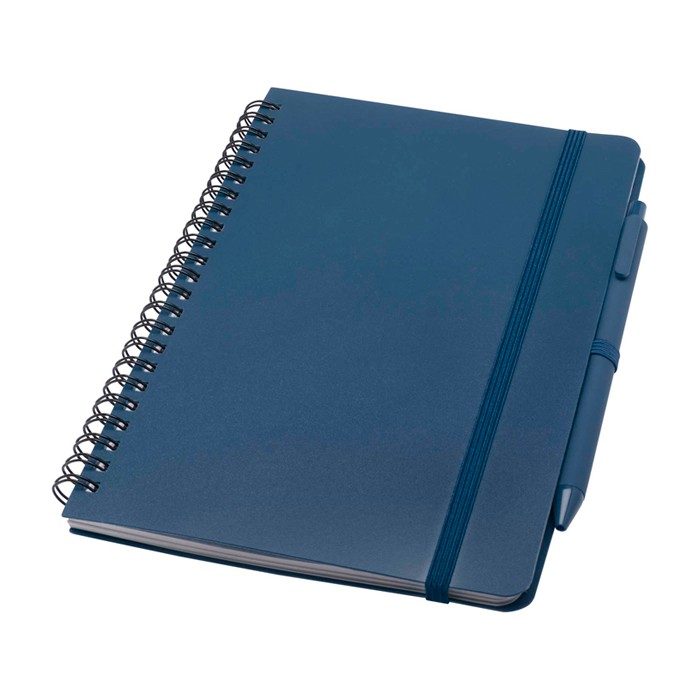 Cuaderno de tapa dura de plástico reciclado A5 hojas a rayas color azul marino Cuaderno de tapa dura de plástico reciclado A5 hojas a rayas color azul marino