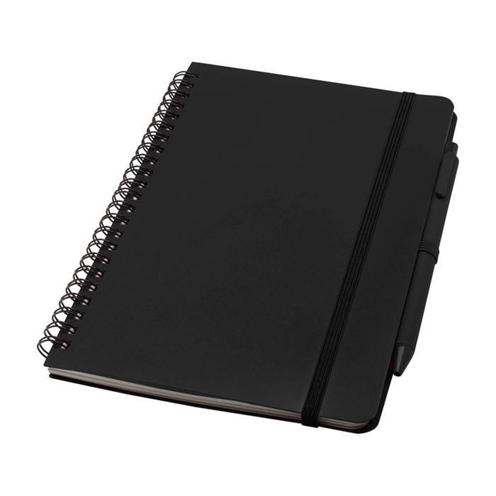Cuaderno de tapa dura de plástico reciclado A5 hojas a rayas color negro Cuaderno de tapa dura de plástico reciclado A5 hojas a rayas color negro