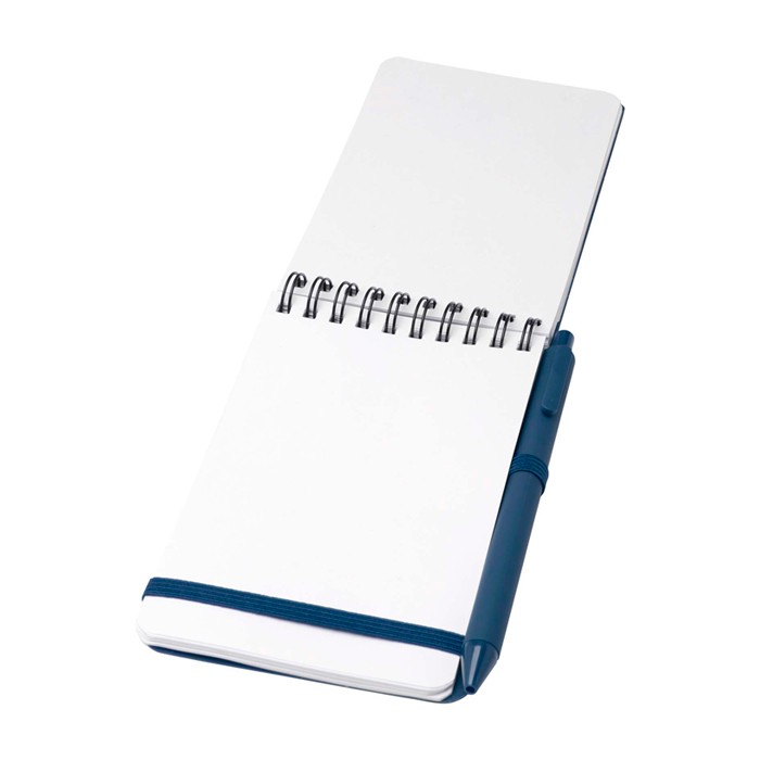 Libreta de tapa oceánica de plástico reciclado A6 hojas a rayas color azul marino segunda vista Libreta de tapa oceánica de plástico reciclado A6 hojas a rayas color azul marino segunda vista