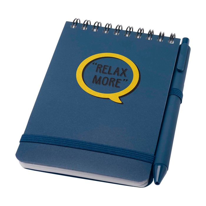 Libreta de tapa oceánica de plástico reciclado A6 hojas a rayas color azul marino vista impresión tampografía Libreta de tapa oceánica de plástico reciclado A6 hojas a rayas color azul marino vista impresión tampografía