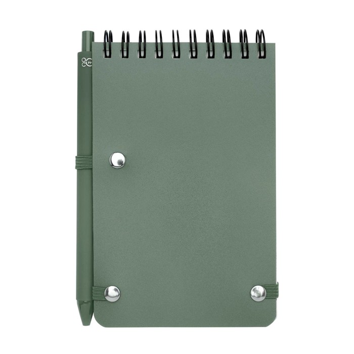 Libreta de tapa oceánica de plástico reciclado A6 hojas a rayas color verde pastel segunda vista trasera Libreta de tapa oceánica de plástico reciclado A6 hojas a rayas color verde pastel segunda vista trasera