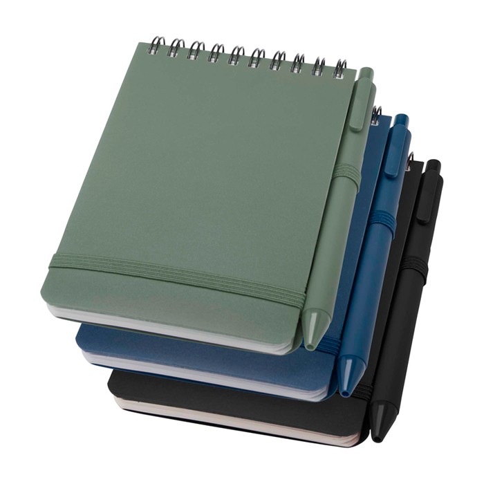 Libreta de tapa oceánica de plástico reciclado A6 hojas a rayas color verde pastel segunda vista varios colores Libreta de tapa oceánica de plástico reciclado A6 hojas a rayas color verde pastel segunda vista varios colores