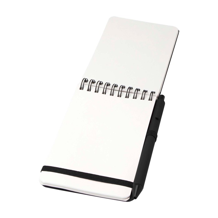 Libreta de tapa oceánica de plástico reciclado A6 hojas a rayas color negro segunda vista Libreta de tapa oceánica de plástico reciclado A6 hojas a rayas color negro segunda vista