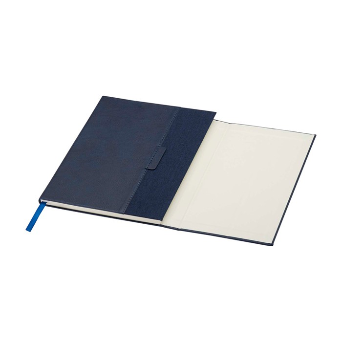 Libreta de tapa dura de plástico reciclado A5 hojas a rayas color azul marino segunda vista