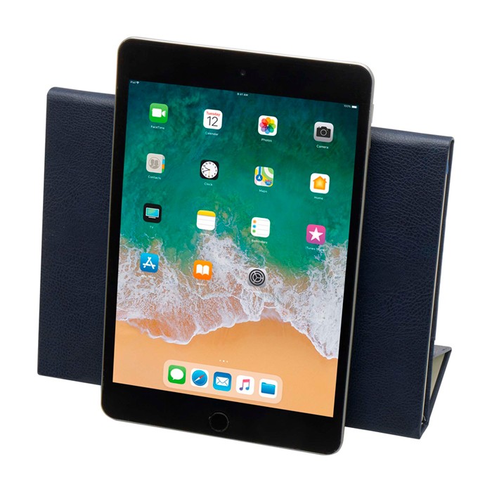 Libreta de tapa dura de plástico reciclado A5 hojas a rayas color azul marino quinta vista