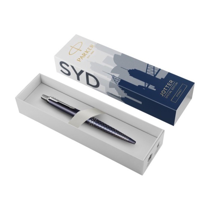 Bolígrafo de metal Parker Jotter SE Global Icons tinta azul color azul Bolígrafo de metal Parker Jotter SE Global Icons tinta azul color azul