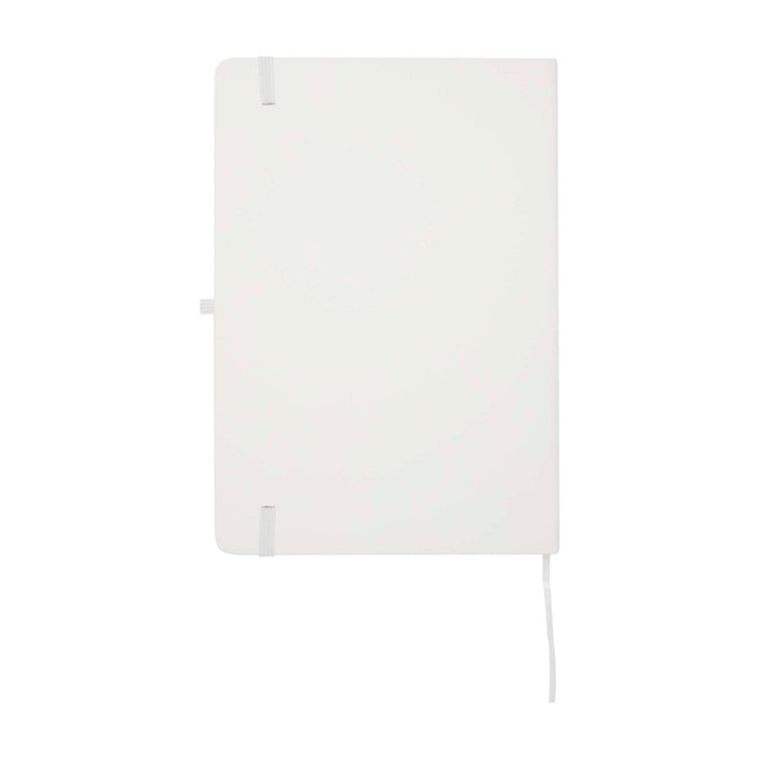 Cuaderno con esquinas redondeadas y tapa suave A5 hojas a rayas color blanco segunda vista trasera Cuaderno con esquinas redondeadas y tapa suave A5 hojas a rayas color blanco segunda vista trasera