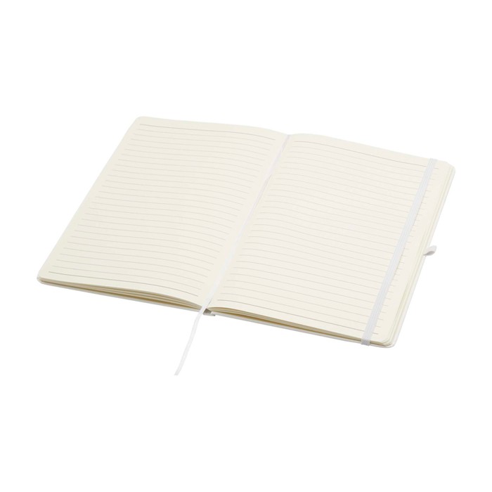 Cuaderno con esquinas redondeadas y tapa suave A5 hojas a rayas color blanco segunda vista Cuaderno con esquinas redondeadas y tapa suave A5 hojas a rayas color blanco segunda vista