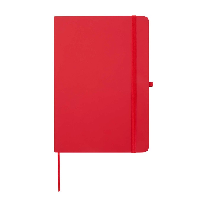 Cuaderno con esquinas redondeadas y tapa suave A5 hojas a rayas color rojo segunda vista frontal Cuaderno con esquinas redondeadas y tapa suave A5 hojas a rayas color rojo segunda vista frontal
